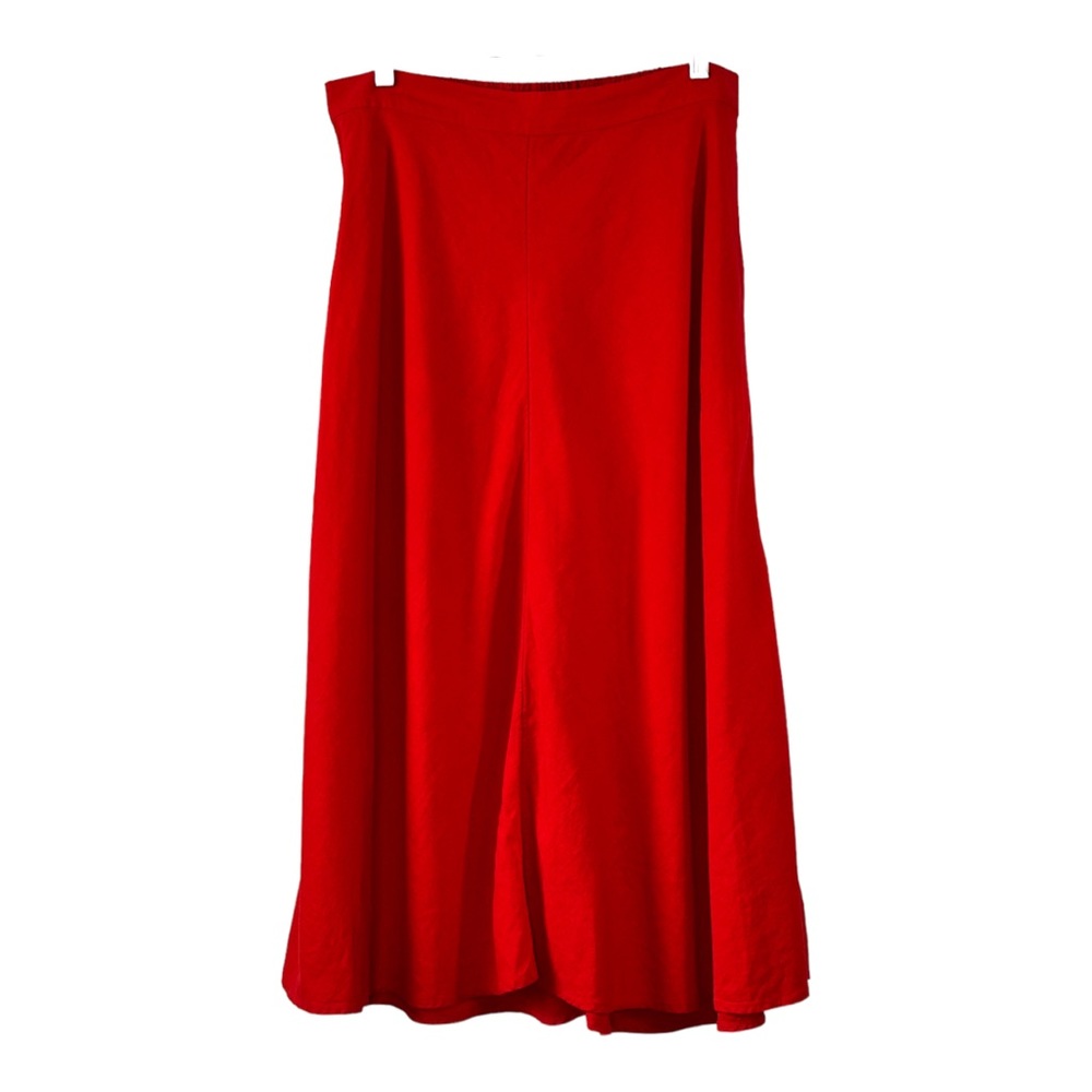 Banana Republic Vibrant Red Midi Skirt Linen/Viscose